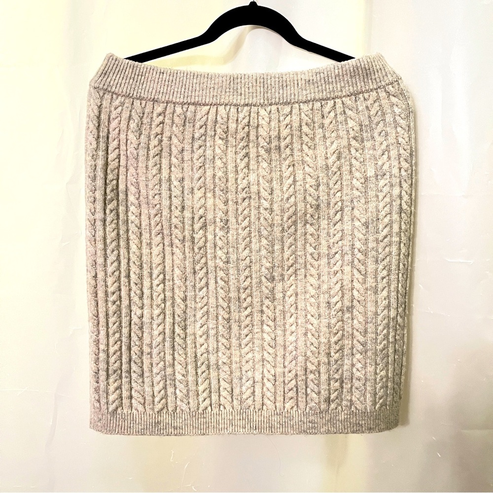 EXPRESS Cable Knit Skirt Beige L